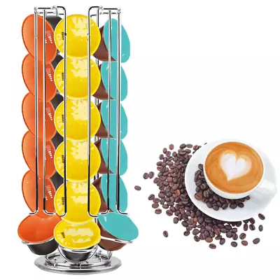 Rotatable Coffee Pod Holder Tower Stand Storage Shelves 24Cups For Dolce Gusto C • $31.33