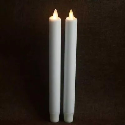 SALE Candle Impressions  White  Set (2) 9  Mirage Gold Tapers From QVC Preowned • $16.99