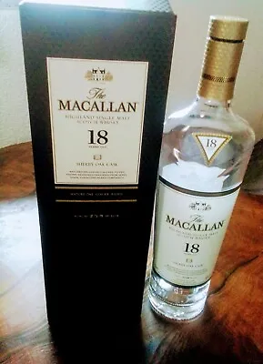 The Macallan Scotch 18 Sherry Oak Bottle 750ml & Box Rare 2018 Release Exc Con. • $49