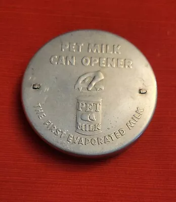 $16 • Buy Vintage Pet Milk 3” Can Opener Evaporated Milk Advertising Metal Chrome