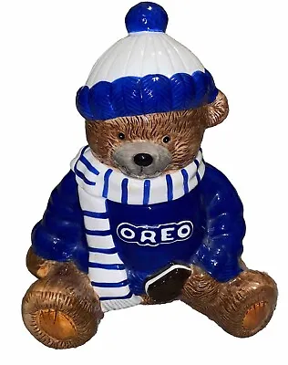 Oreo Teddy Bear 2001 Scarf Cookie Jar -4th In Series 2001 Nabisco ‼️‼️OFFERS • $27