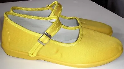 Mary Jane Ballet Cotton Canvas Yoga Shoes-Made In China-Yellow • $10.99