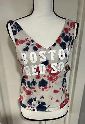 Victoria's Secret Pink Crop V-Neck Tie Dye Boston RED SOX Tank Top Small EUC • $14.95