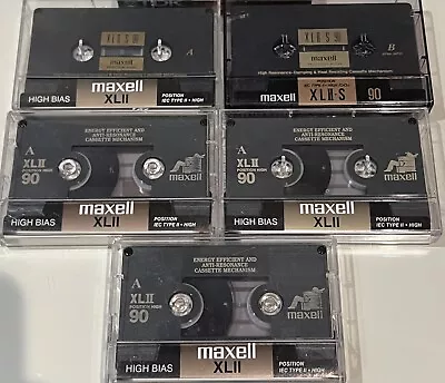 Mixed Lot Of 5 Maxell Cassette Tapes XLII 90 XLII-S 90 TESTED • $29