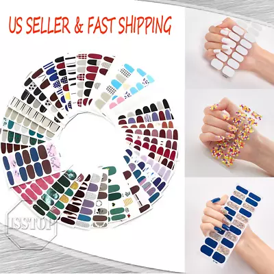 Full Size Nail Wraps Stickers Polish Finger Manicure Art Self Stick Decor DIY • $1.44