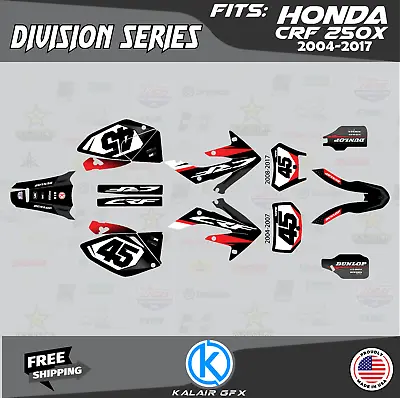 Graphics Kit For HONDA CRF250X (2004-2017) CRF 250X Division Series - Red Shift • $137.99