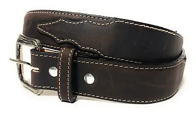 MEN'S WESTERN LEATHER BELT. COWBOY RODEO SUEDE LEATHER BELT  Cinto Vaquero • $24.99