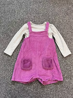 Girls Short Dungarees Outfit 12-18 Months • £2