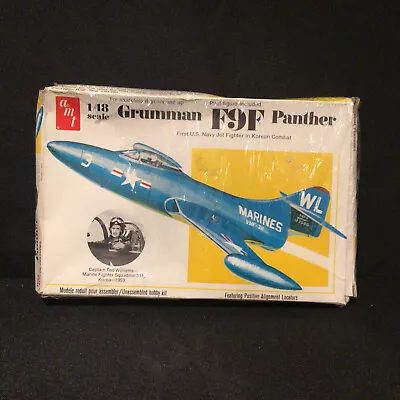 Vintage AMT Grumman F9F Panther Capt Ted Williams 1:48 Scale Model Kit T643 • $22.99