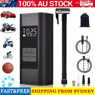 Electric Bike Air Pump Rechageable Car Tyre Inflator Bicycle Tire Air Compressor • $42.89