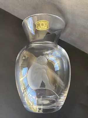 $79.95 • Buy Val St Lambert Crystal Vase Female Nude Signed And Tagged 5in