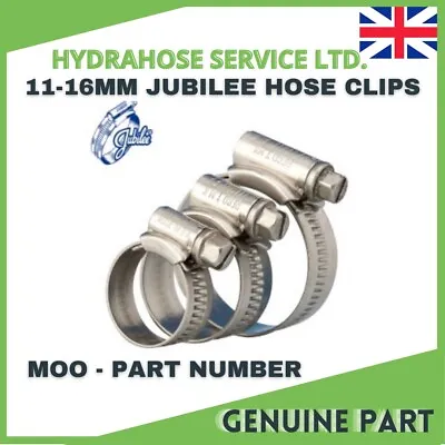 £1.82 • Buy Jubilee Clips Mild Steel Moo 11mm 12mm 13mm 14mm 15mm 16mm Hose Clips Pipe Tube