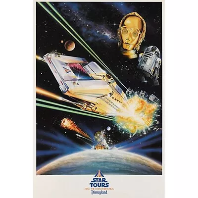 1987 Vintage Star Tours/ Disneyland Poster - Print - 24 X36  • $39.99