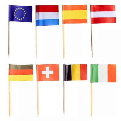 50 Country Cocktail Sticks Flag Cupcake Sandwich Toppers Picks 8CM • £3.39