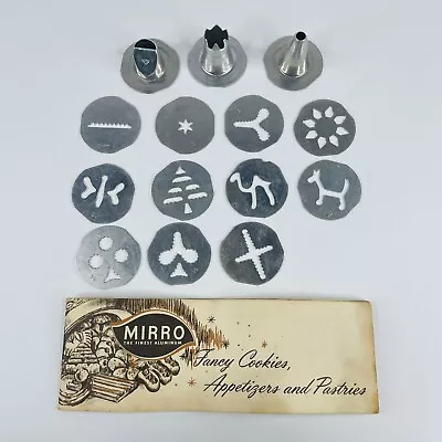 Vtg Lot Mirro Pastry Cookie Press 3 Tips & 11 Replacement Discs Plates & Recipes • $17