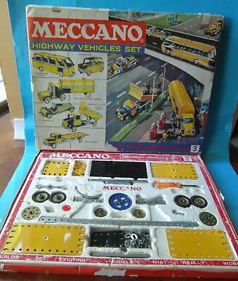 £18 • Buy Vintage Meccano Highway Vehicles Set 3 From 1960s.  Boxed