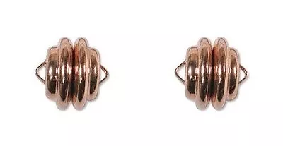 $13.43 • Buy 2 Sets COPPER MAGNETIC CLASPS Mag-Lok ~ Super Strong 10mm X 10mm With Loop