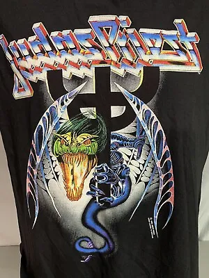 JUDAS PRIEST T-Shirt Medium (2-Sided) Vintage 1990 Painkiller Tour Concert NICE! • $200