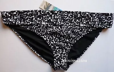 Black & White Roll Top Hipster Bikini Bottoms Marks And Spencer Collection • £6.99