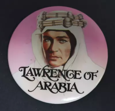 Lawrence Of Arabia Pink & White Vintage Movie Button Badge Pinback 2  1962 • $22.64