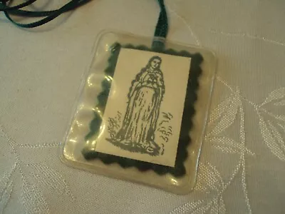 Vintage Green Blessed Mother / Sacred Heart Scapular #tg • $14