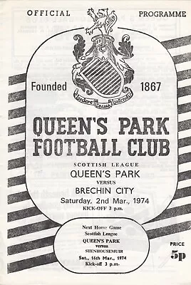 Queen's Park V Brechin City 1973/4 (2 Mar) • £2