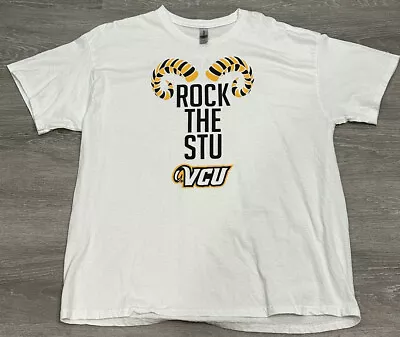 Virginia Commonwealth VCU Rams Basketball White T Shirt Gildan XL Rock The Stu • $9.99