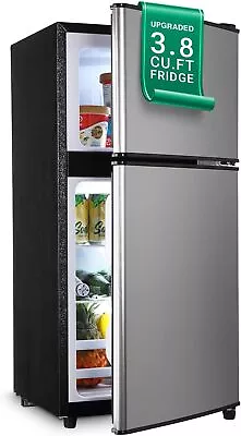 Compact Refrigerator 3.8 Cu.Ft Double Door Refrigerator With Freezer Apartment • $259.18