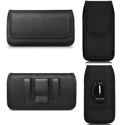 Horizontal + Vertical Belt Clip Loops Cell Pouch Holster Case Cover Black Us • $10.99