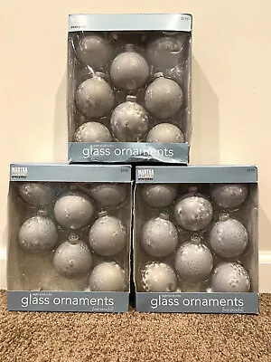 Martha Stewart Glass Ornaments -  First Snowfall  3 Packs - 23 Ornaments Total • $35