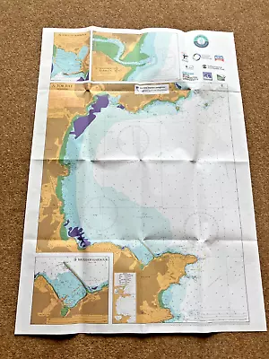 VGC! Large Paper Torbay Brixham Harbour Teignmouth Nautical Sea Chart Map Info • £8