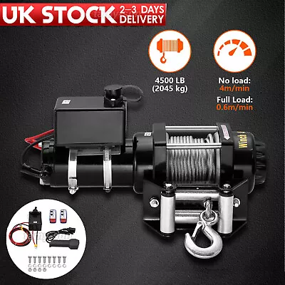 Stealth Electric Winch 4500lb / 2041kg 12V With Synthetic Rope & Wireless Remote • £122.53