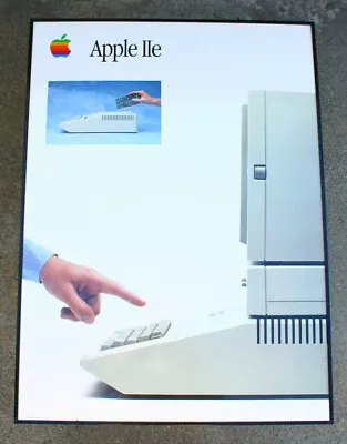 Apple IIe 1985 Computer Framed Poster - 1985 - Vintage Rare Poster 30x22x1 • $79.99