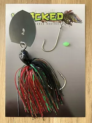 WHACKED LURES AUS ~ 1oz 'Rig Your Own Trailer' CHATTERBAIT ~ NATURAL PERCH • $12.95