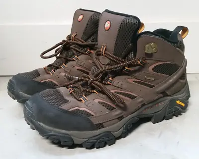 EUC Merrell J06063 Moab 2 Mid Earth Goretex Hiking Shoes / Boots Men Size 10 • $49.99