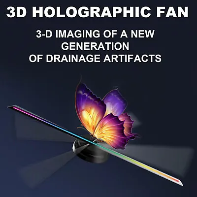 3D Holographic Fan 1080P Hologram Fan Projector LED Light RGB Sign Bar + Control • $63