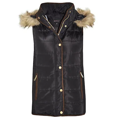 £19.99 • Buy New Womens Gilet Bodywarmer Ladies Coat HOODED FUR PUFFER PADDED QUILTED JACKET 