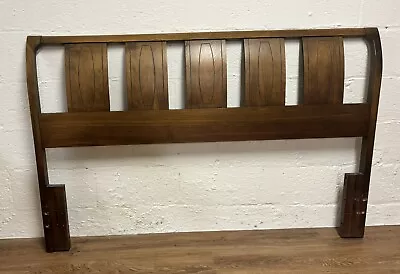 Vintage Mid Century Modern (MCM) Geometric Walnut Queen/Full Headboard • $425