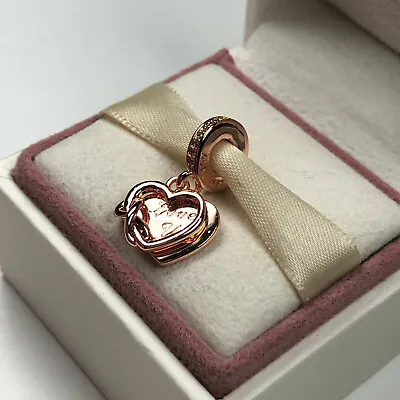 $50.61 • Buy PANDORA Love You Infinity Heart Rose Gold Charm - 789369C01