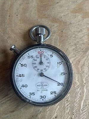 Vintage White Dial Meylan Type 204B Stopwatch Works Engraved H.P. Co 240 Army? • $37.95