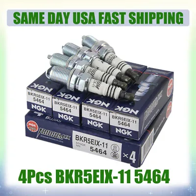 US 4Pcs BKR5EIX-11 5464 Spark Plugs For ACURA DODGE FORD HONDA HYUNDAI KIA MAZDA • $33.09