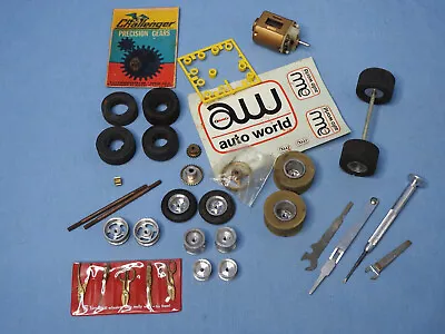 Rare! Vintage Original 1960s Slot Car Parts Lot Wheels Gears Motor Tools • $9.99