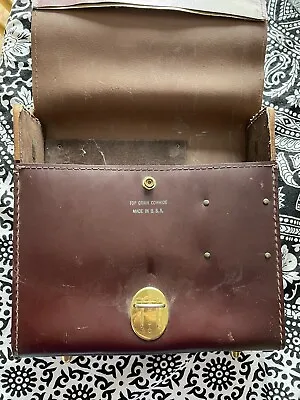Vintage Genuine Leather Hard-body Camera Case In Great Condition • $35
