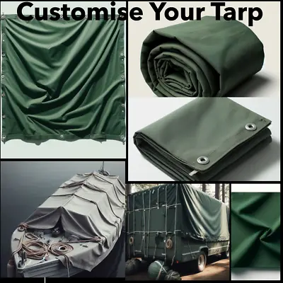 Premium Oxford Canvas Tarpaulin - Heavy-Duty Waterproof Cover For Outdoor Custom • £9