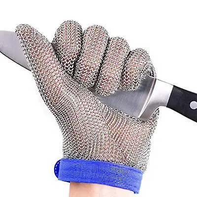 Cut Proof Stab Resistant Glove Stainless Steel Metal Mesh Butcher Safety Gloves • £20.99