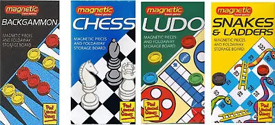 Magnetic Travel Board Games Backgammon Chess Ludo Snakes & Ladders • £6.96