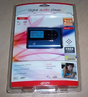 GPX Digital Audio Player 2GB * MW240BU  * Plays MP3 & WMA * NEW SEALED • $19.90