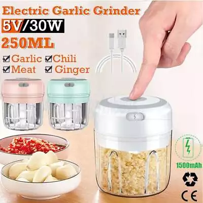 250ml Mini Electric Garlic Food Chopper Veg Chopper Grinder Blender Crusher Tool • $12.62