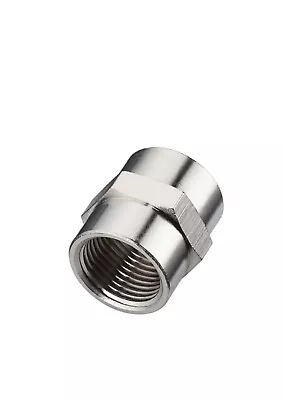 Bsp Female To Female Equal Bush Bsp Adaptors Connecting Socket Brass Nickel • £2.50