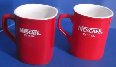 2x Different Writing Nestle NESCAFE Classic Red Coffee Rare VTG Cup/Mug Ceramic • $29.99